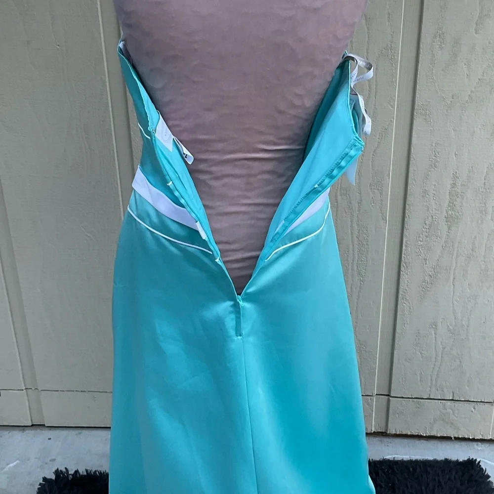 Alfred Angelo teal green strapless NWT prom dress 14 - Picture 9 of 15